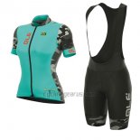 ALE Prr Ventura Cycling Jersey Bib Short 2017 Women Short Sleeve Light Blue